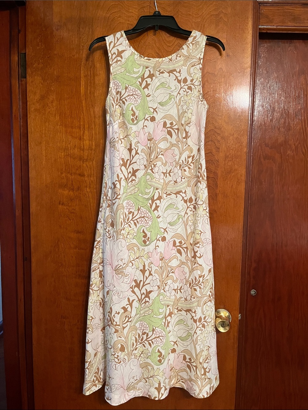 Tommy Bahama Floral Sleeveless Maxi Dress in Cream, Green & Pink